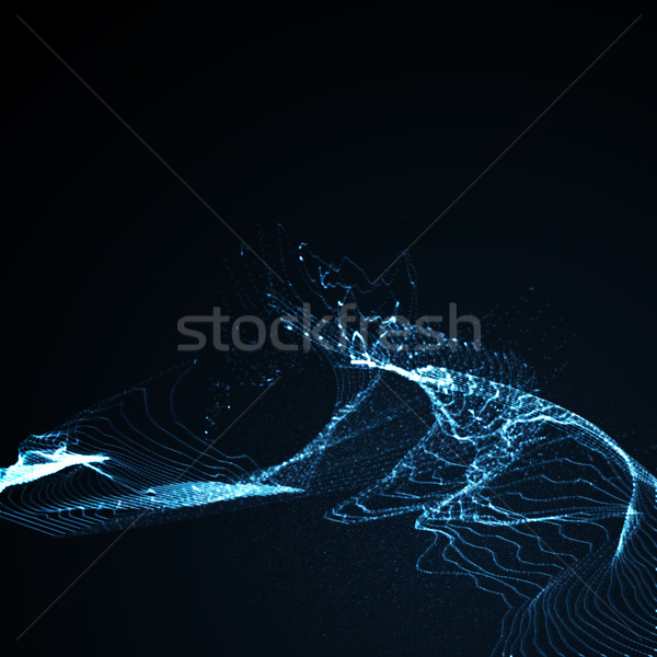 3D illuminated abstract digital wave Stock photo © maximmmmum
