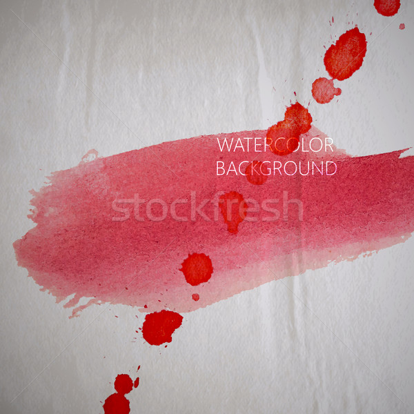 vector illustration of red watercolor stain or blotch on the old Stock photo © maximmmmum
