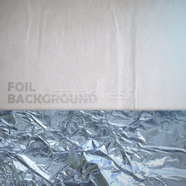 abstract vector paper background with silver crumpled foil Stock photo © maximmmmum