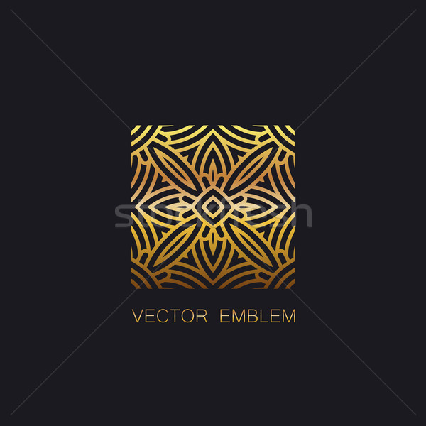 Golden Emblem Vektor floral Monogramm Zeichen Stock foto © maximmmmum