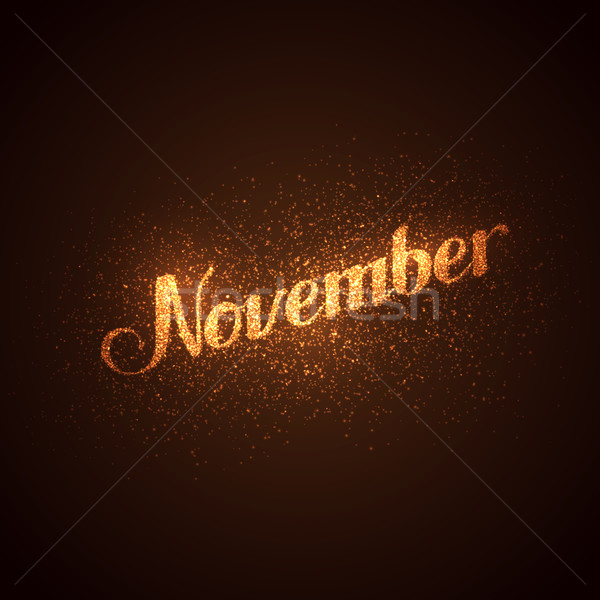 November label with glowing golden sparkles Stock photo © maximmmmum