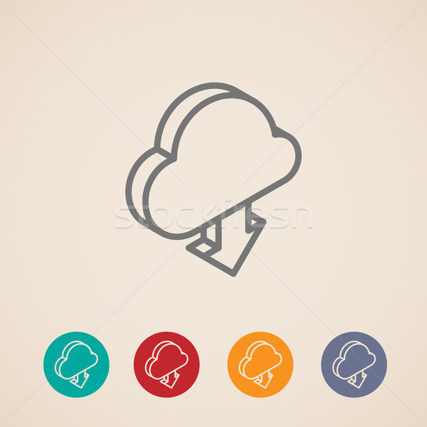 Wolk downloaden pijl isometrische vector iconen Stockfoto © maximmmmum