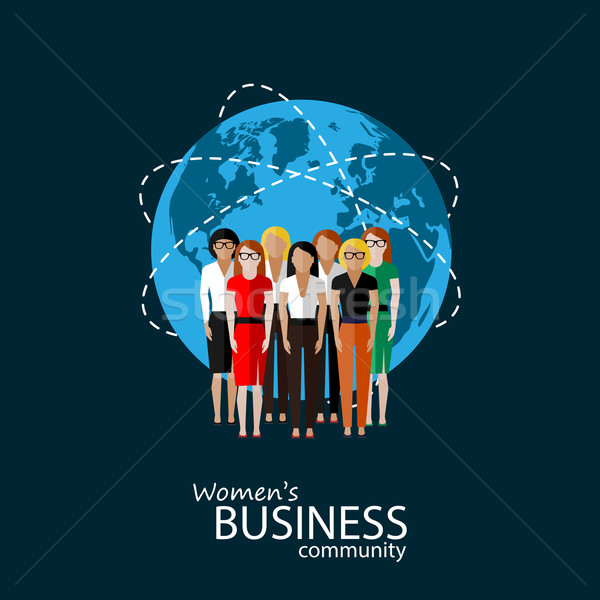Ilustração mulheres negócio comunidade grupo pessoas de negócios Foto stock © maximmmmum