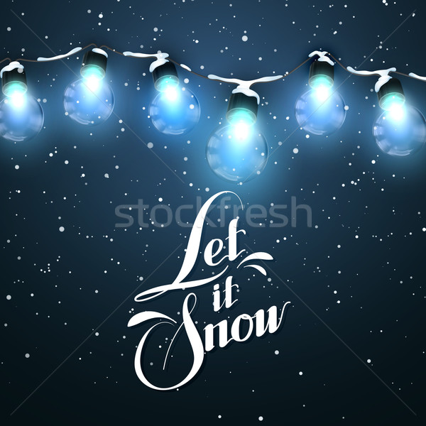 Kar Noel ışıklar vektör tatil örnek Stok fotoğraf © maximmmmum