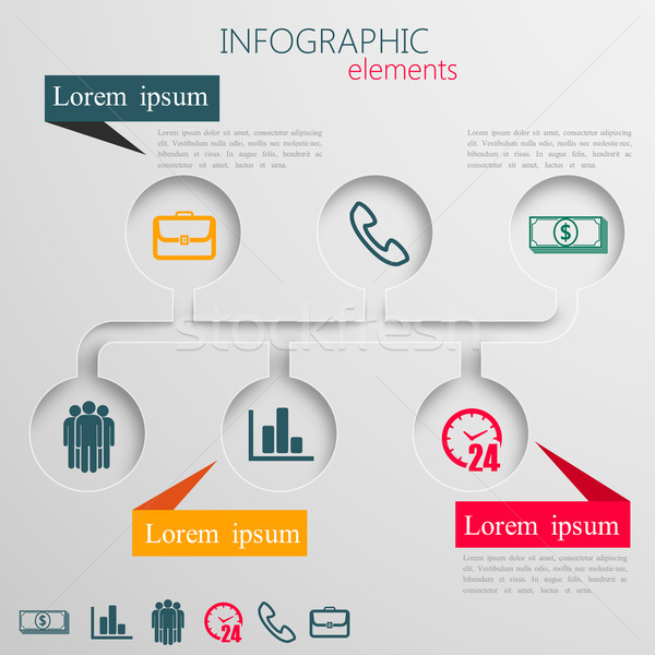 Stock fotó: Vektor · szett · absztrakt · 3D · papír · infografika