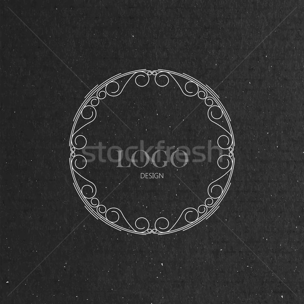 ornate art-deco frame on cardboard texture Stock photo © maximmmmum