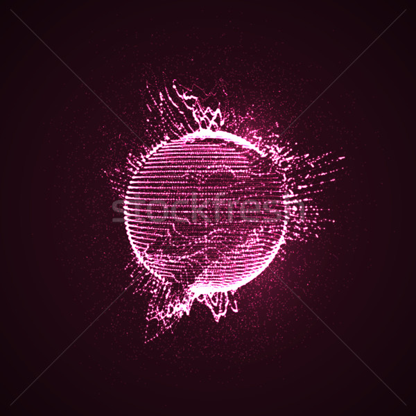 3D déformée sphère particules [[stock_photo]] © maximmmmum