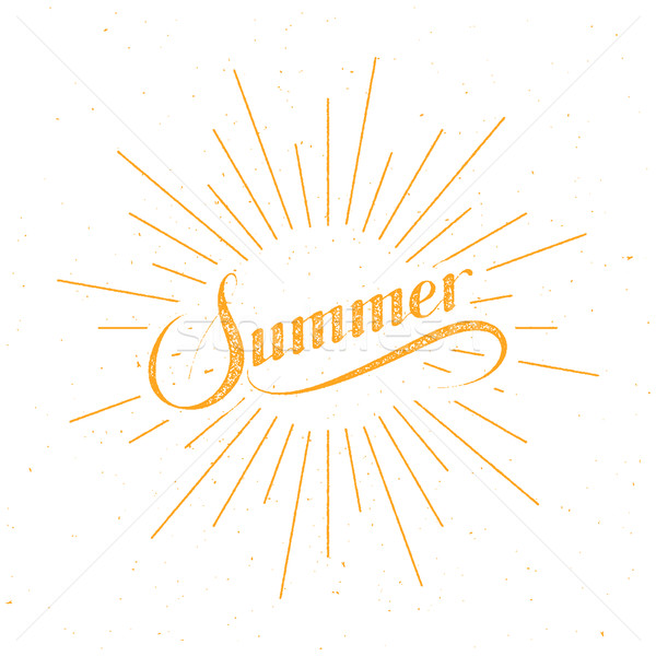 Summer retro label with light rays Stock photo © maximmmmum