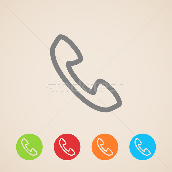 Telefoon icon technologie spreker mobiele Rood Stockfoto © maximmmmum