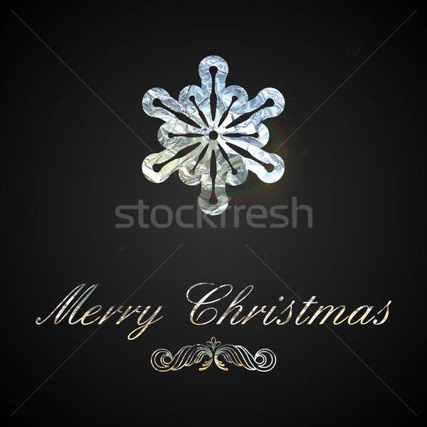 Holiday vector illustration of a silver foil snowflake. Merry Ch Stock photo © maximmmmum