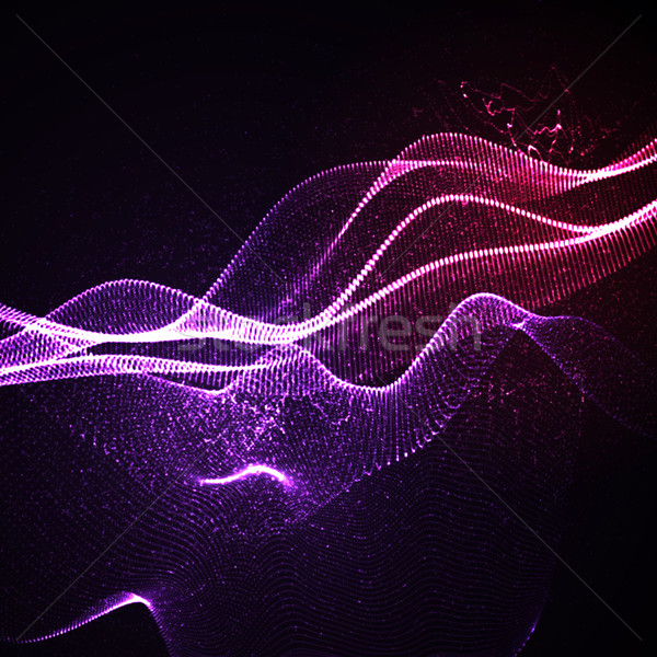 3D illuminated neon digital wave Stock photo © maximmmmum