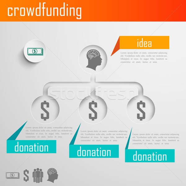 Infographic crowdfunding illustration for web or print design. Business concept  Stock photo © maximmmmum
