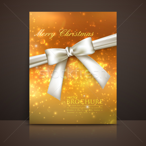 Merry Christmas. shiny golden holiday background with lights, sp Stock photo © maximmmmum