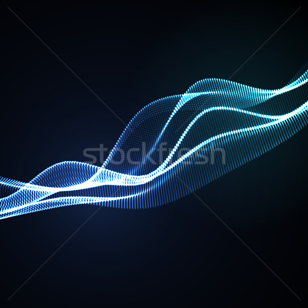 3D illuminated neon digital wave Stock photo © maximmmmum