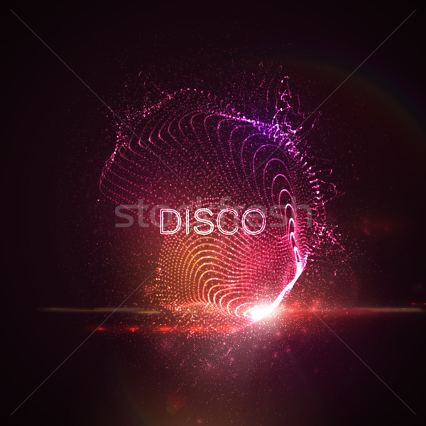 Disco Leuchtreklame 3D beleuchtet abstrakte Form glühend Stock foto © maximmmmum