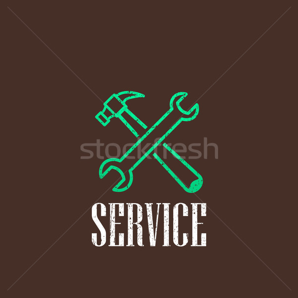 illustration with a hammer and a wrench icon Stock photo © maximmmmum