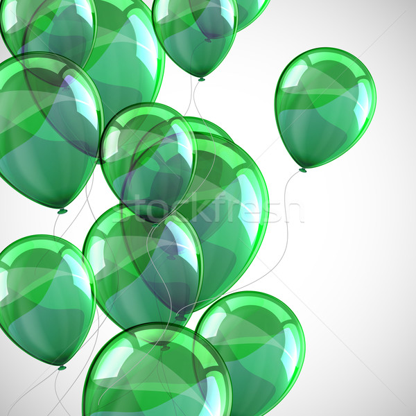 Vakantie vliegen groene ballonnen gelukkig ontwerp Stockfoto © maximmmmum