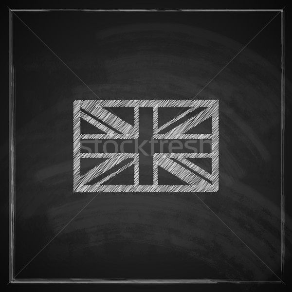 illustration of british union jack flag with chalkboard texture  Stock photo © maximmmmum
