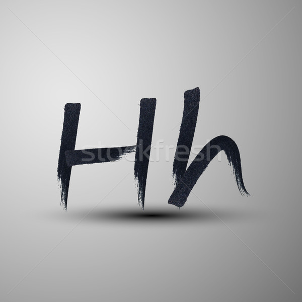 vector calligraphic hand-drawn marker or ink letter H Stock photo © maximmmmum