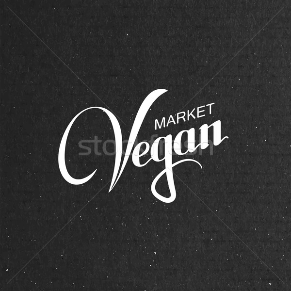 Stock fotó: Vegan · piac · felirat · címke · egészséges · étel · terv