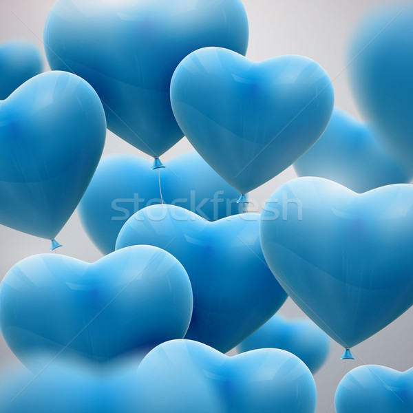 Vuelo globo corazones vector vacaciones Foto stock © maximmmmum