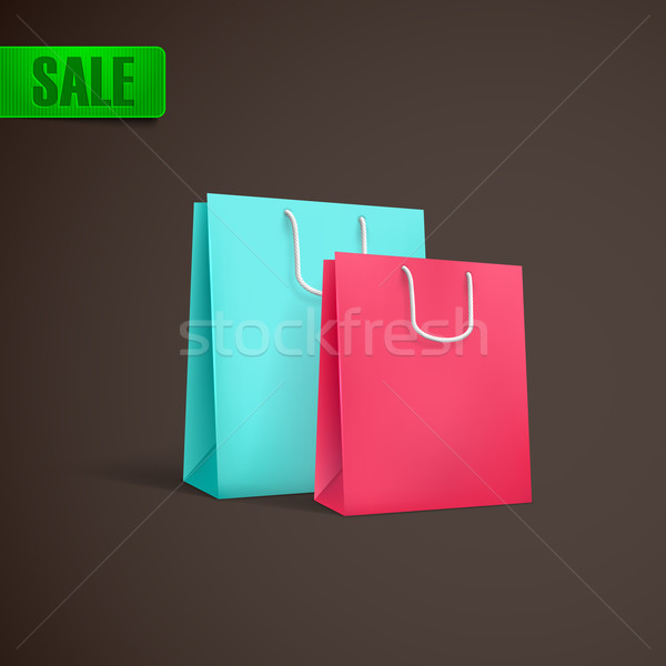 colorful shopping bags mock-up Stock photo © maximmmmum