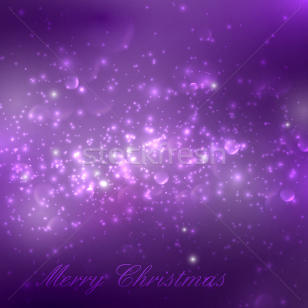 Merry Christmas. shiny purple holiday background with lights, sp Stock photo © maximmmmum