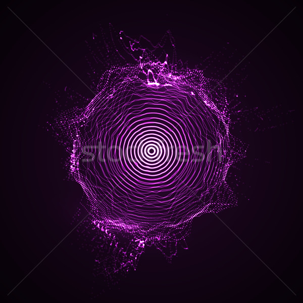 Stock photo: vector illuminated shape of particles array