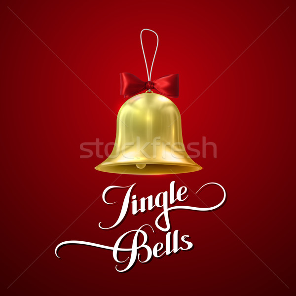 Dorado Navidad campana vector vacaciones ilustración Foto stock © maximmmmum