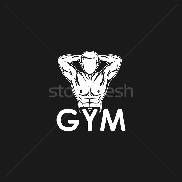 Om corp siluetă fitness culturism sală de gimnastică Imagine de stoc © maximmmmum