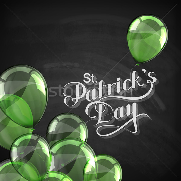 vector chalk typographical illustration of handwritten Saint Patricks Day label on the blackboard ba Stock photo © maximmmmum