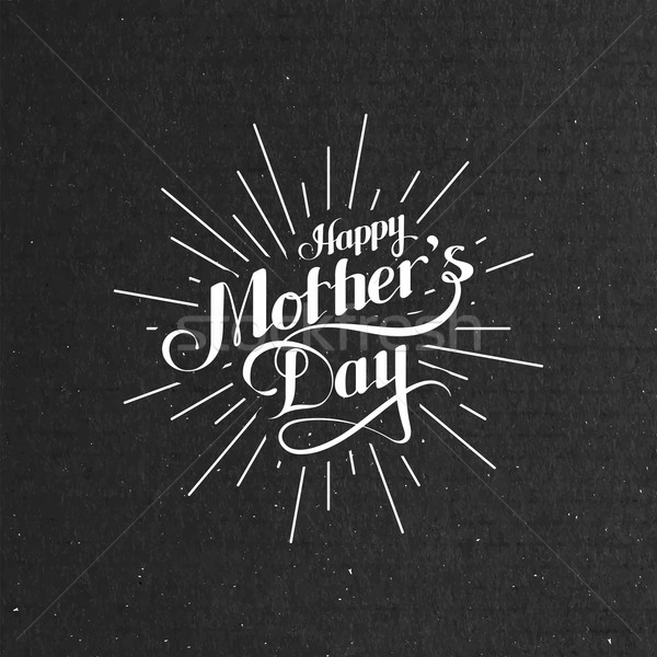 Happy Mothers Day retro label with light rays Stock photo © maximmmmum
