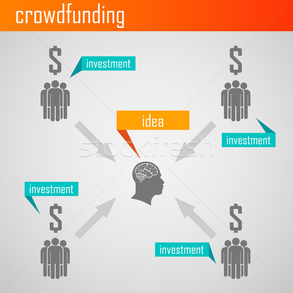 Stock photo: Infographic crowdfunding illustration for web or print design. Business concept 