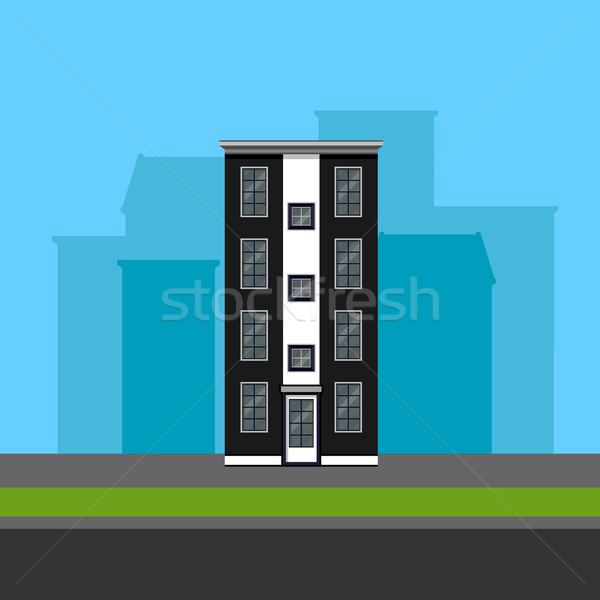 vector illustration of townhouse in flat polygonal style Stock photo © maximmmmum