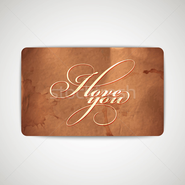 I love you. vintage card with grunge cardboard texture  Stock photo © maximmmmum