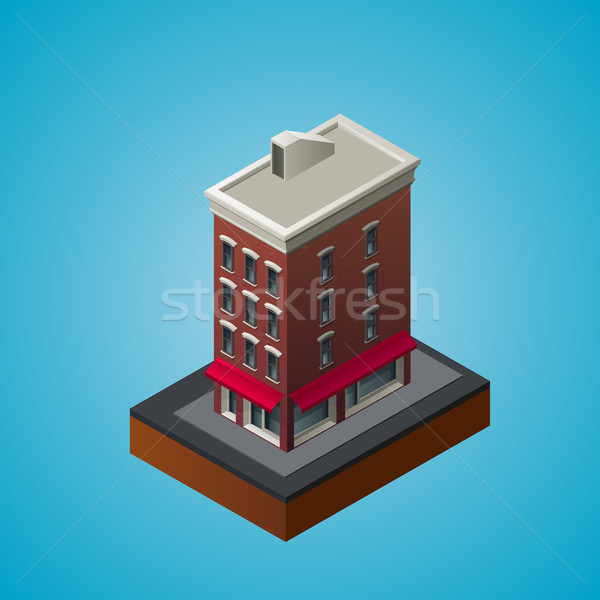 Isometric 3d residential building. Stock photo © maximmmmum