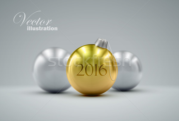 Christmas balls. Happy New 2016 Year Stock photo © maximmmmum