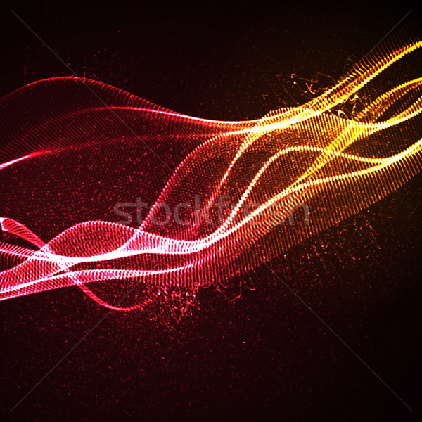 3D illuminated neon digital wave Stock photo © maximmmmum