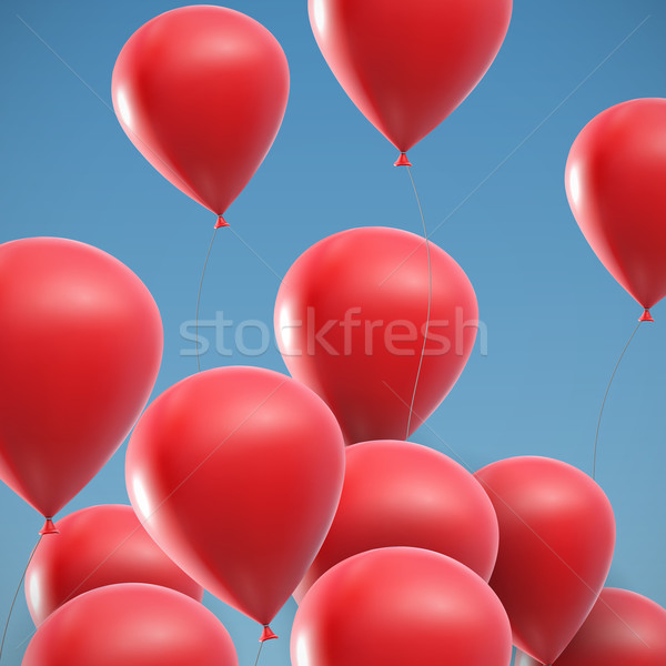 Stock photo: illustration of flying realistic glossy balloons