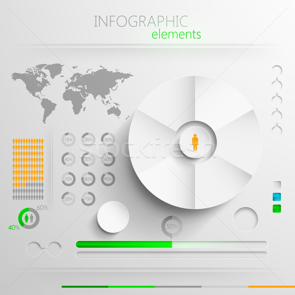 vector set of abstract paper infographic elements for print or web design  Stock photo © maximmmmum