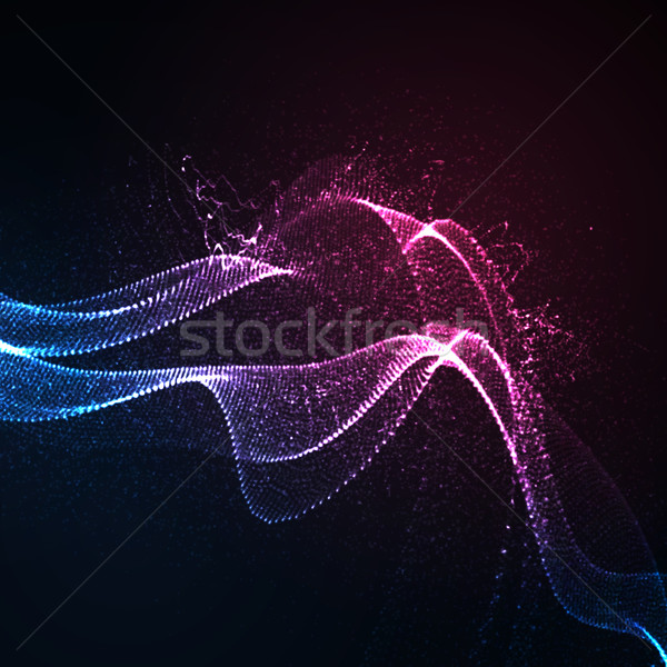 3D неоновых цифровой волна аннотация Сток-фото © maximmmmum