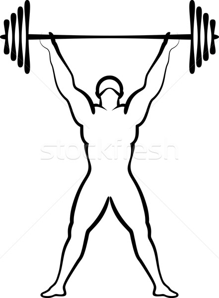 тяжелая атлетика человека спорт тело фитнес спортзал Сток-фото © maximmmmum