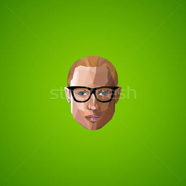 illustration with an caucasian guy face in polygonal style Stock photo © maximmmmum