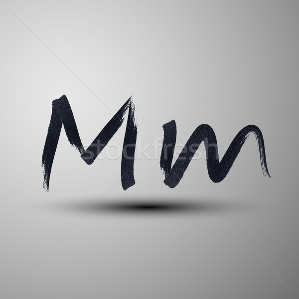 Stock photo: vector calligraphic hand-drawn marker or ink letter M