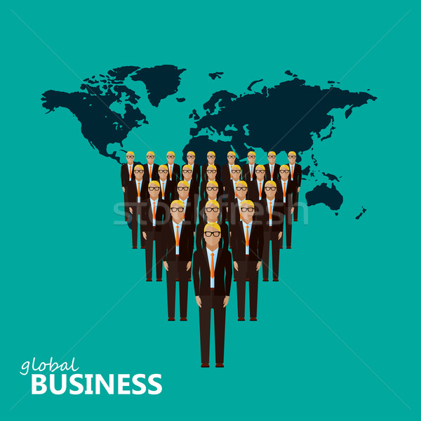 Сток-фото: иллюстрация · лидера · команда · группа · деловые · люди · вектора