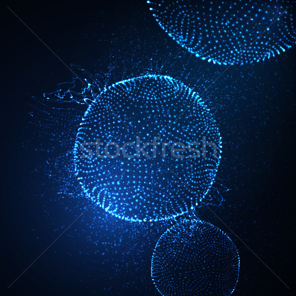 3D sfera particelle neon Foto d'archivio © maximmmmum