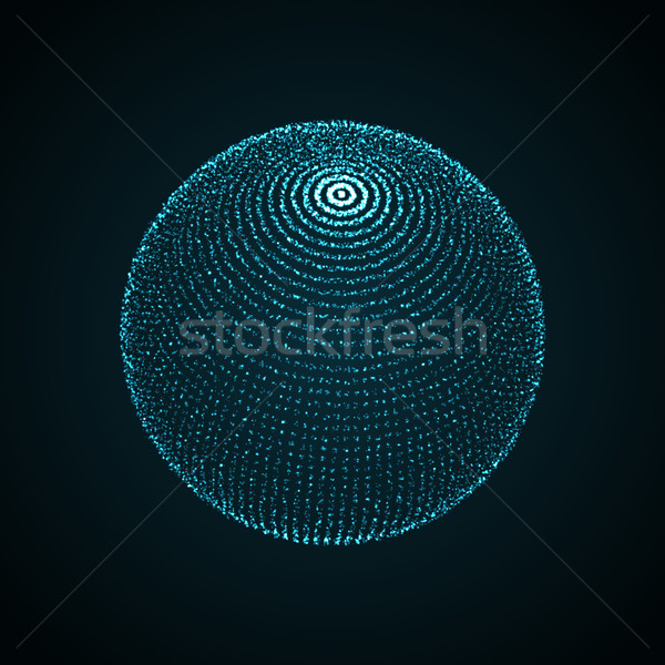 3D illuminated sphere of glowing particles Stock photo © maximmmmum