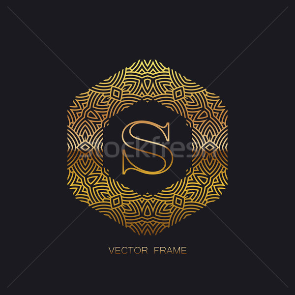 Stock photo: art-deco golden frame