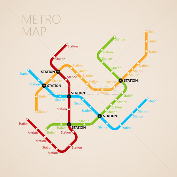 метро метро карта дизайн шаблона транспорт дороги Сток-фото © maximmmmum