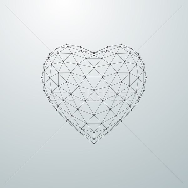 3D szív alak boldog valentin nap részecske tömb Stock fotó © maximmmmum